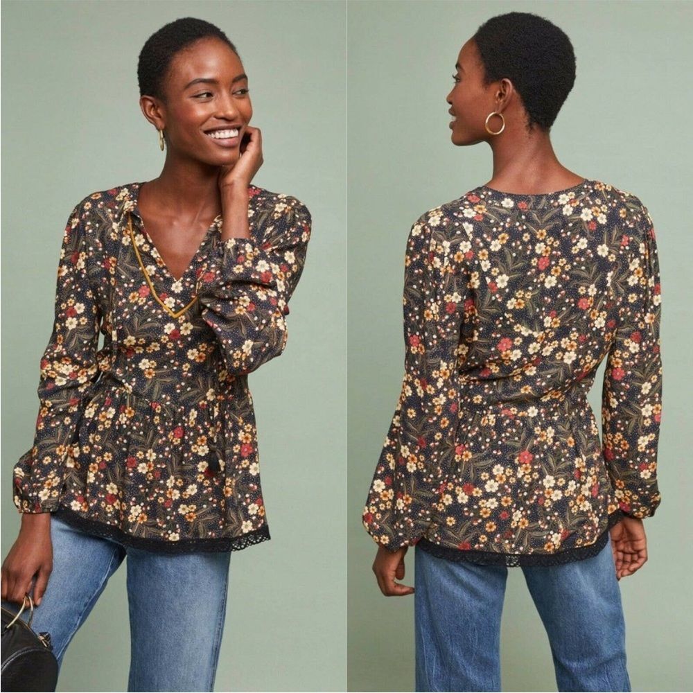 Farm Rio for Anthropologie Sayen Peasant Top size XS